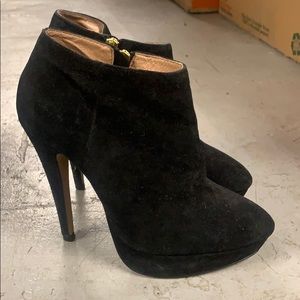 Black suede booties